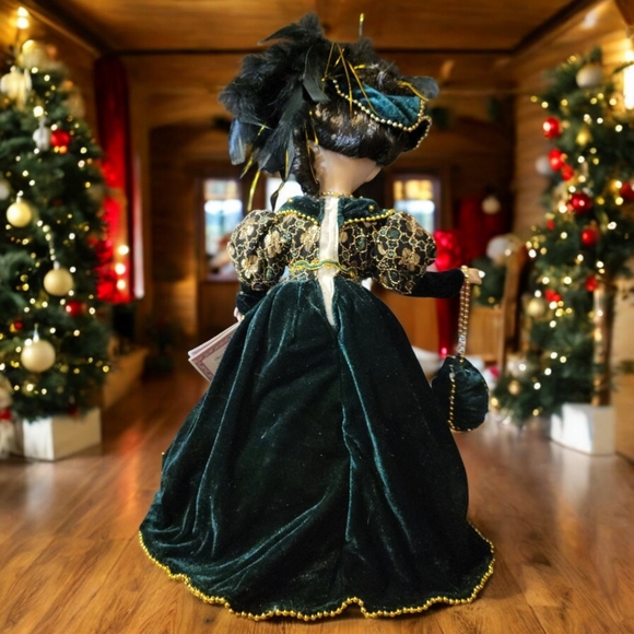 Vtg 05 Christina Verdi Special Edition Collection Porcelain Doll 18" Green Gold - Picture 6 of 14